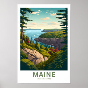 Impresión para viajes de Maine Estados Unidos