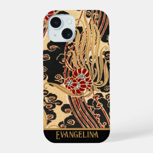 Impresión personalizada de arte nuevo floral dorad