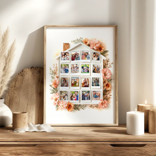 Impresión personalizada de collage familiar de 16 