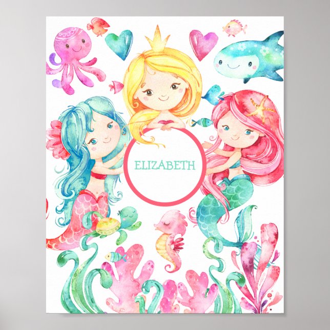 Impresión personalizada de guardería de sirena baj (Frente)