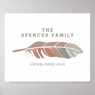 Impresión personalizada de la familia Rustic Feath