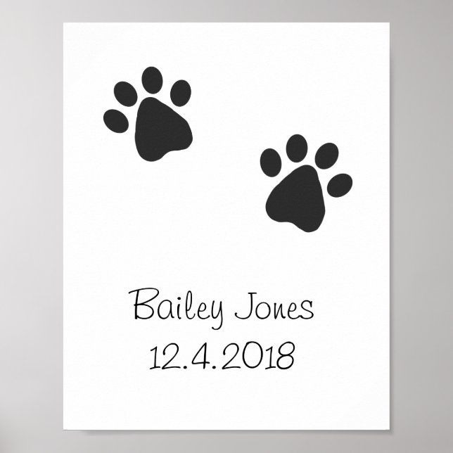 Impresión personalizada de la pata de perro (Frente)