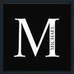 Impresión personalizada de monograma y foto de nom<br><div class="desc">El Monograma y Diseño de Nombre Personalizados presenta un monograma y un nombre personalizados en el estilo clásico de tipo de letra serif. Perfecto como decoradores de casa,  regalos para el hogar,  regalos para la familia,  recién casados y más.</div>