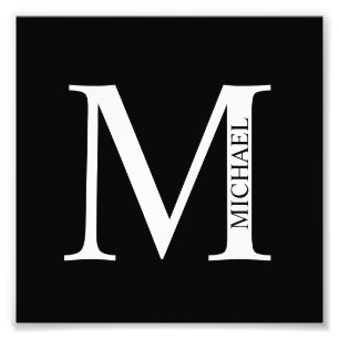 Impresión personalizada de monograma y foto de nom