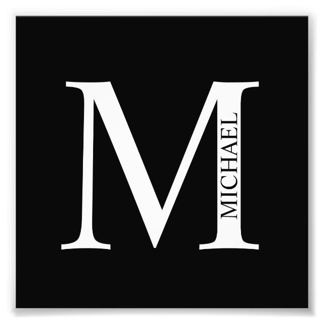 Impresión personalizada de monograma y foto de nom (Frente)