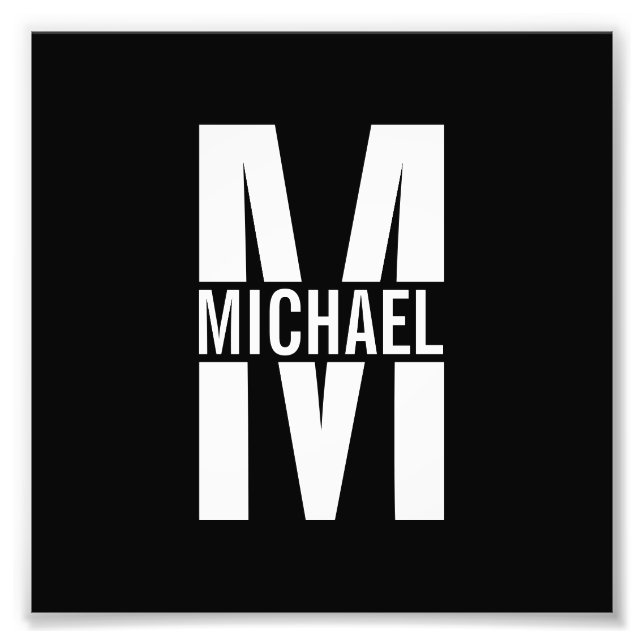 Impresión personalizada de monograma y foto de nom (Frente)