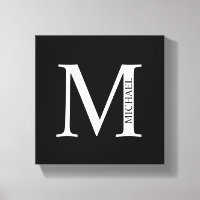Impresión personalizada de monograma y lienzo de n
