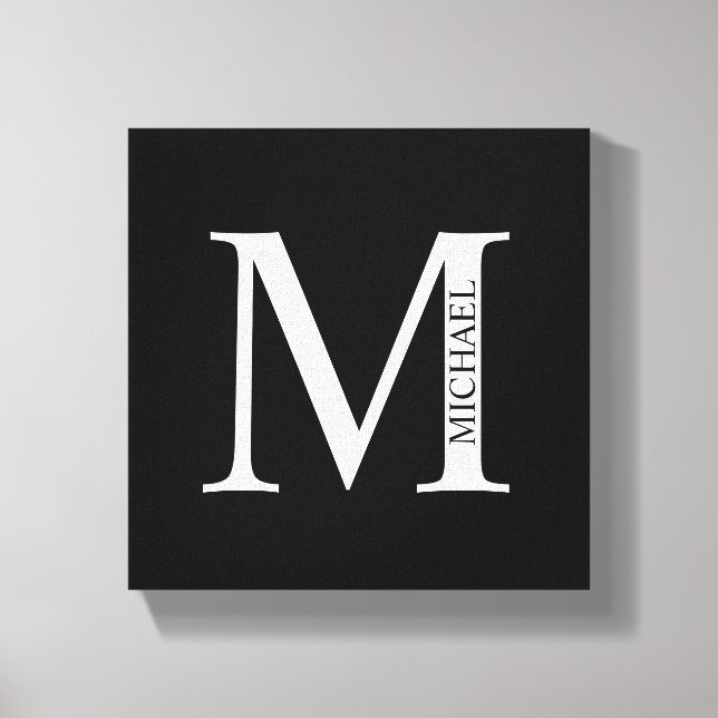 Impresión personalizada de monograma y lienzo de n (Anverso)