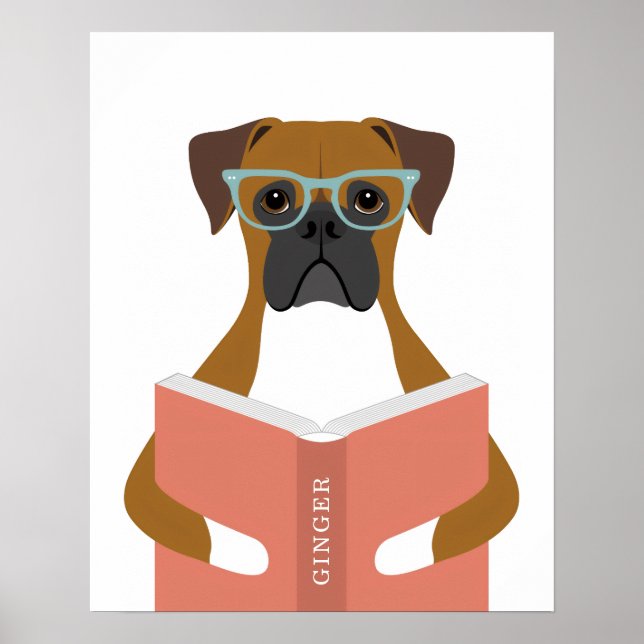 Impresión personalizada de perro boxer (Frente)