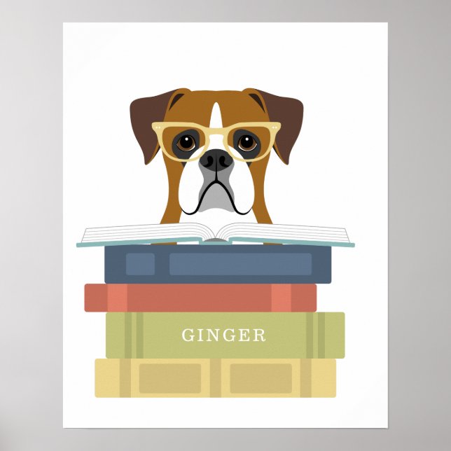 Impresión personalizada de perro Boxer (Frente)
