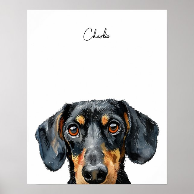 Impresión personalizada de perro Dachshund (Frente)
