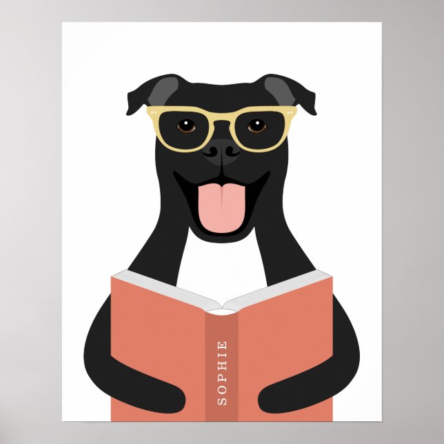 Impresión personalizada de perro Pitbull (Frente)