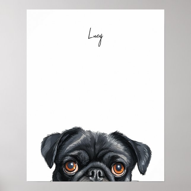 Impresión personalizada de perro Pug (Frente)