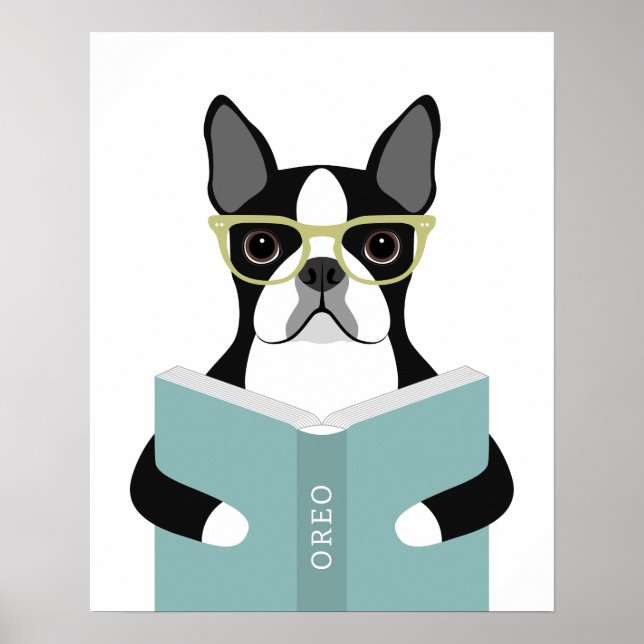 Impresión personalizada de perro Terrier de Boston (Frente)