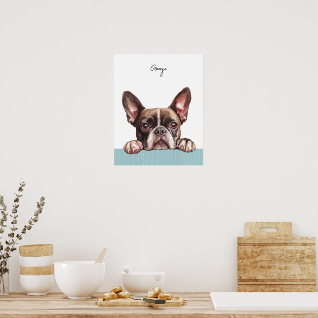Impresión personalizada de perro Terrier de Boston (Cocina)