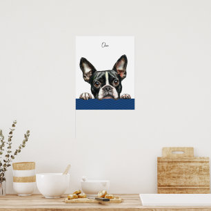 Impresión personalizada de perro Terrier de Boston