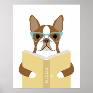 Impresión personalizada de perro Terrier de Boston