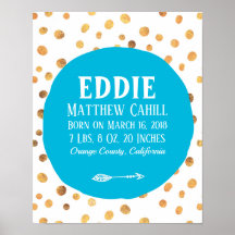 Impresión personalizada de poster de partos en azu