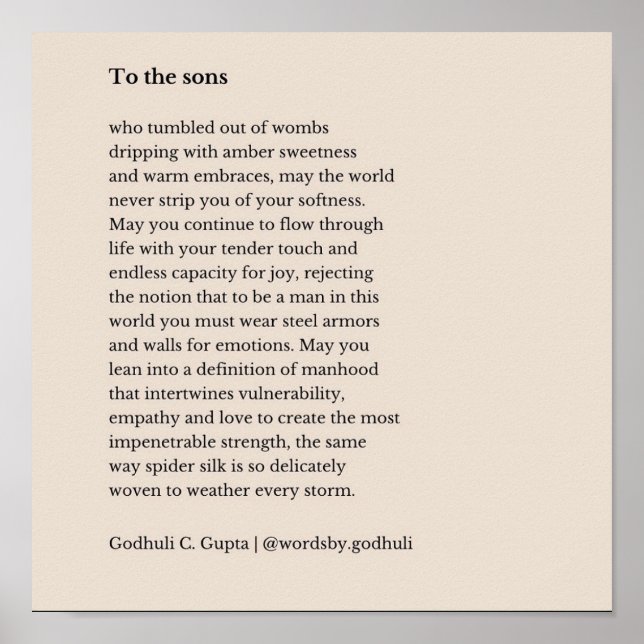 Impresión poética "A los hijos" (Frente)