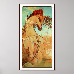 Impresión poster: Art Nouveau - Mucha - Verano