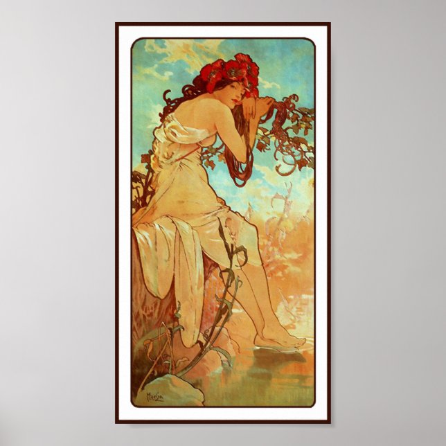 Impresión poster: Art Nouveau - Mucha - Verano (Frente)