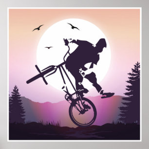 Impresión Poster Bmx - Bicicleta Bmx - Bmx Sunset