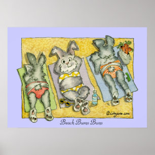 Impresión Poster de bollos de baño de playa