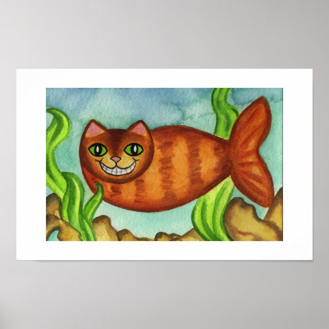 Impresión Poster de pescado para gato (Frente)