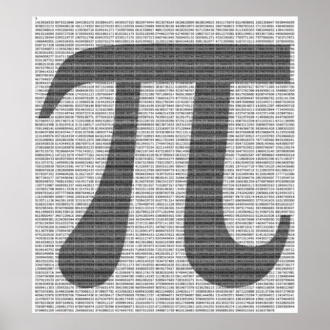 Impresión Poster de Pi a 10.000 dígitos (Frente)