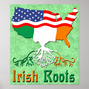 Impresión Poster de raíces irlandesas estadouniden