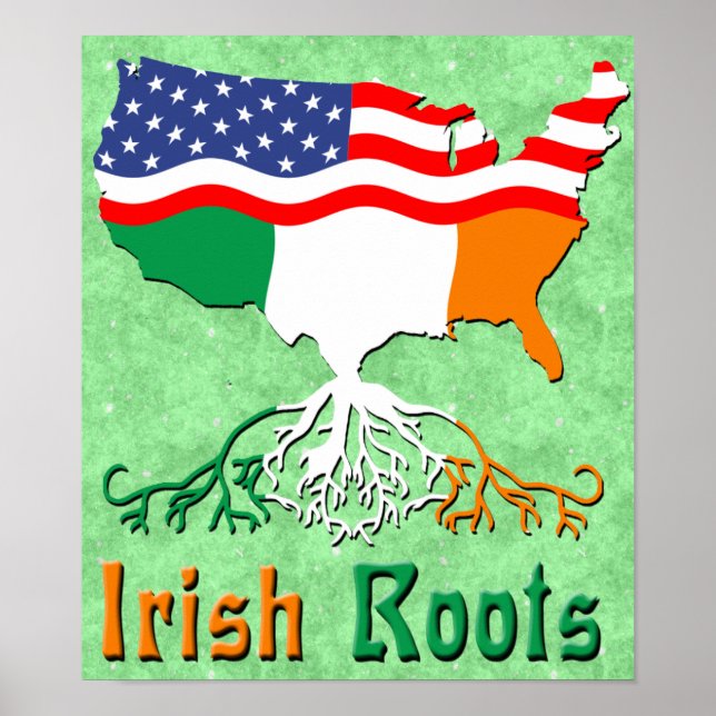 Impresión Poster de raíces irlandesas estadouniden (Frente)