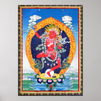 Impresión Poster del tibetano Thangka Vajravarahi