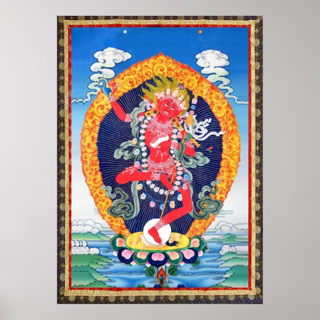 Impresión Poster del tibetano Thangka Vajravarahi (Frente)