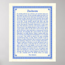 Impresión poster Desiderata, diseño medieval, 16x2