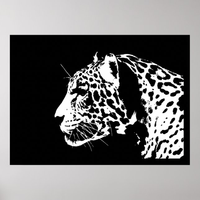 Impresión Poster Jaguar - Posters Jaguar blancos y (Frente)
