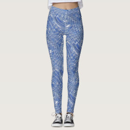 Impresión psicodélica azul Leggings