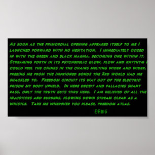 Impresión psicodélica del poema de la corriente