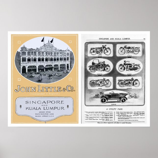 Impresión publicitaria vintage John Little (Frente)