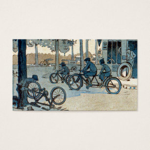 Impresión que monta en bicicleta del vintage