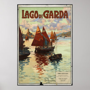 Impresión retra del anuncio del poster del viaje
