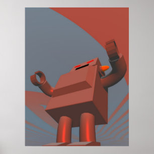 Impresión retra del robot 3 del estilo
