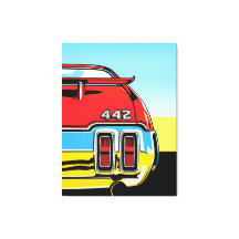 Impresión Retro Pop Art de Alerón Trasero de Muscl