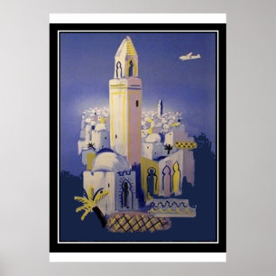 Impresión retro vintage de viajes del norte de Áfr