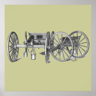 Impresión revolucionaria del cañón de la guerra