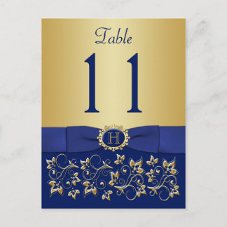IMPRESIÓN RIBBON Blue Gold Table Número postal