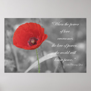 Impresión roja del poster de la amapola