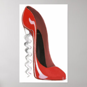 Impresión roja del zapato del estilete del