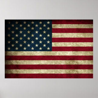 Impresión Rustic American 50 Star Flag