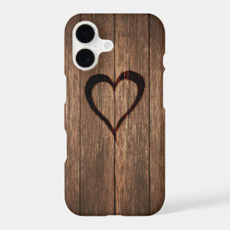 Impresión Rústica de Corazón Quemado en Madera