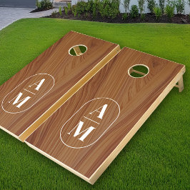 Impresión Rustica de Madera Moderna - Monograma de